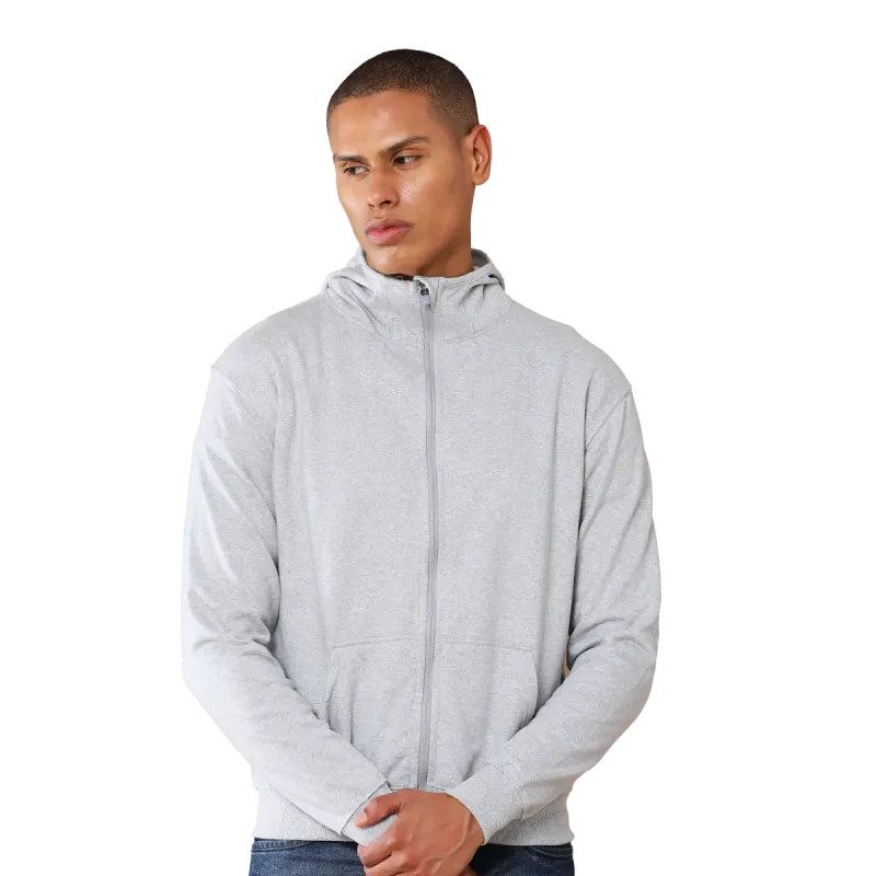 Heather Gray Zipper Hoodie