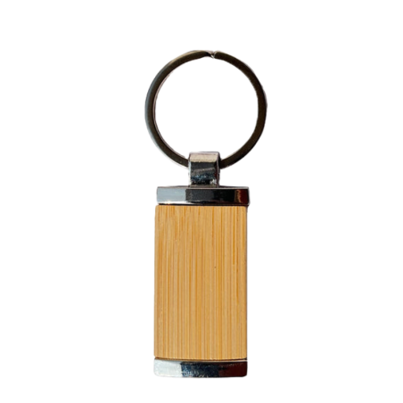 Bamboo rectangle keychain